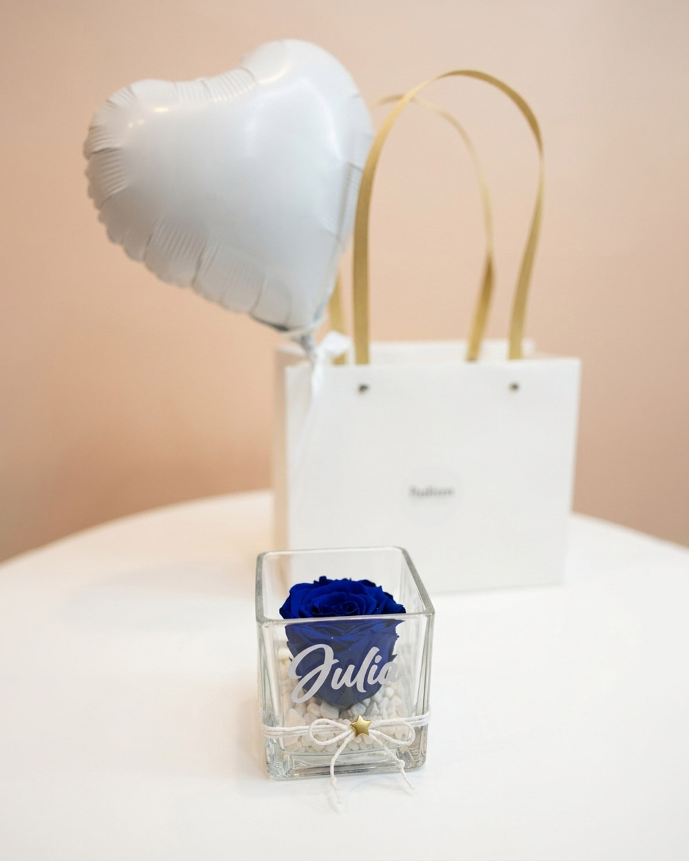rosa-azul-regalo-sorpresa-amor-papa-novio Rosa Eterna con nombre y globo - Imagen 1